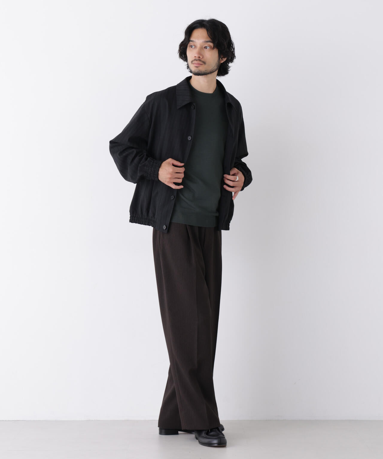 「OtoNANO」 ヘリンボンワイドイージースラックス