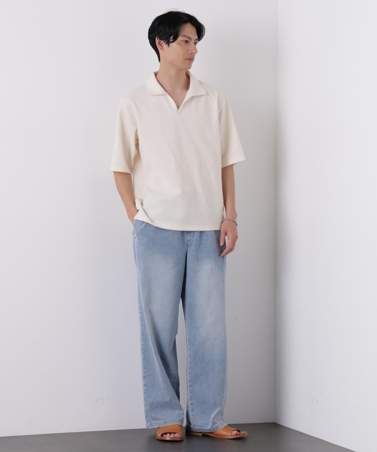COOLLY DENIM ワイドイージーパンツ(接触冷感)