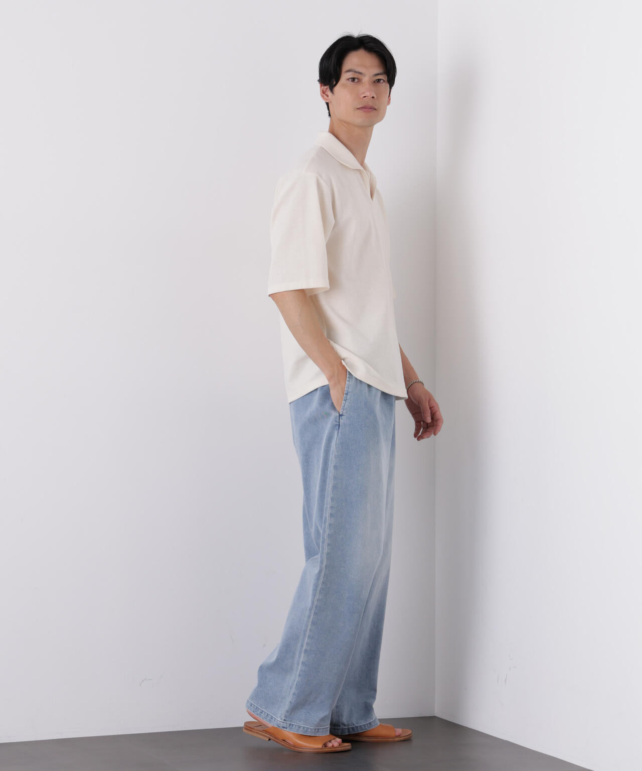COOLLY DENIM ワイドイージーパンツ(接触冷感)