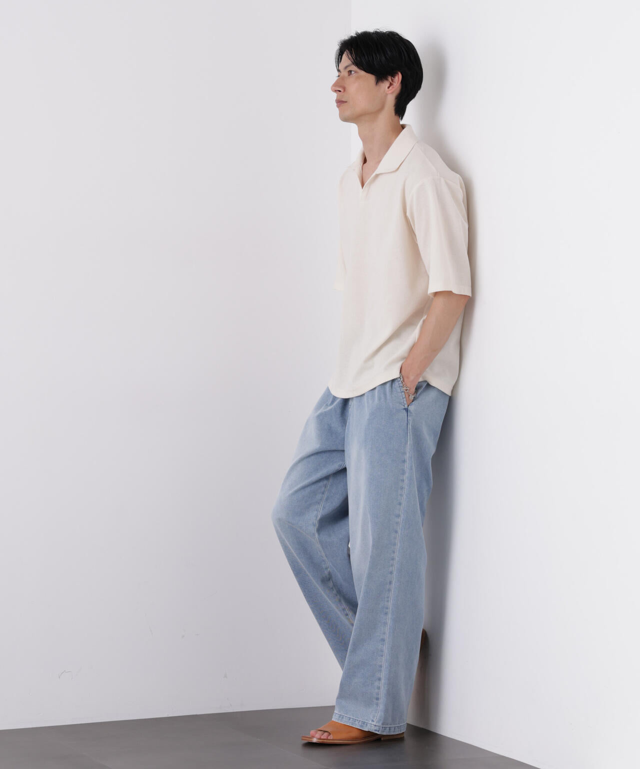 COOLLY DENIM ワイドイージーパンツ(接触冷感)