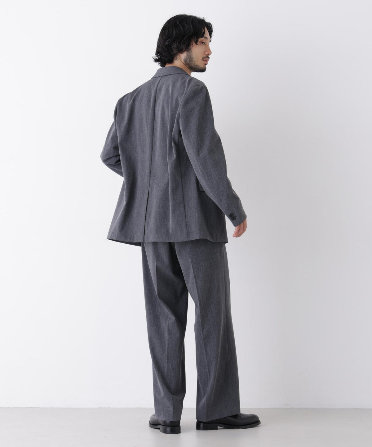「DELEGANT」 ワンタックストレートトラウザーズ(セットアップ可)