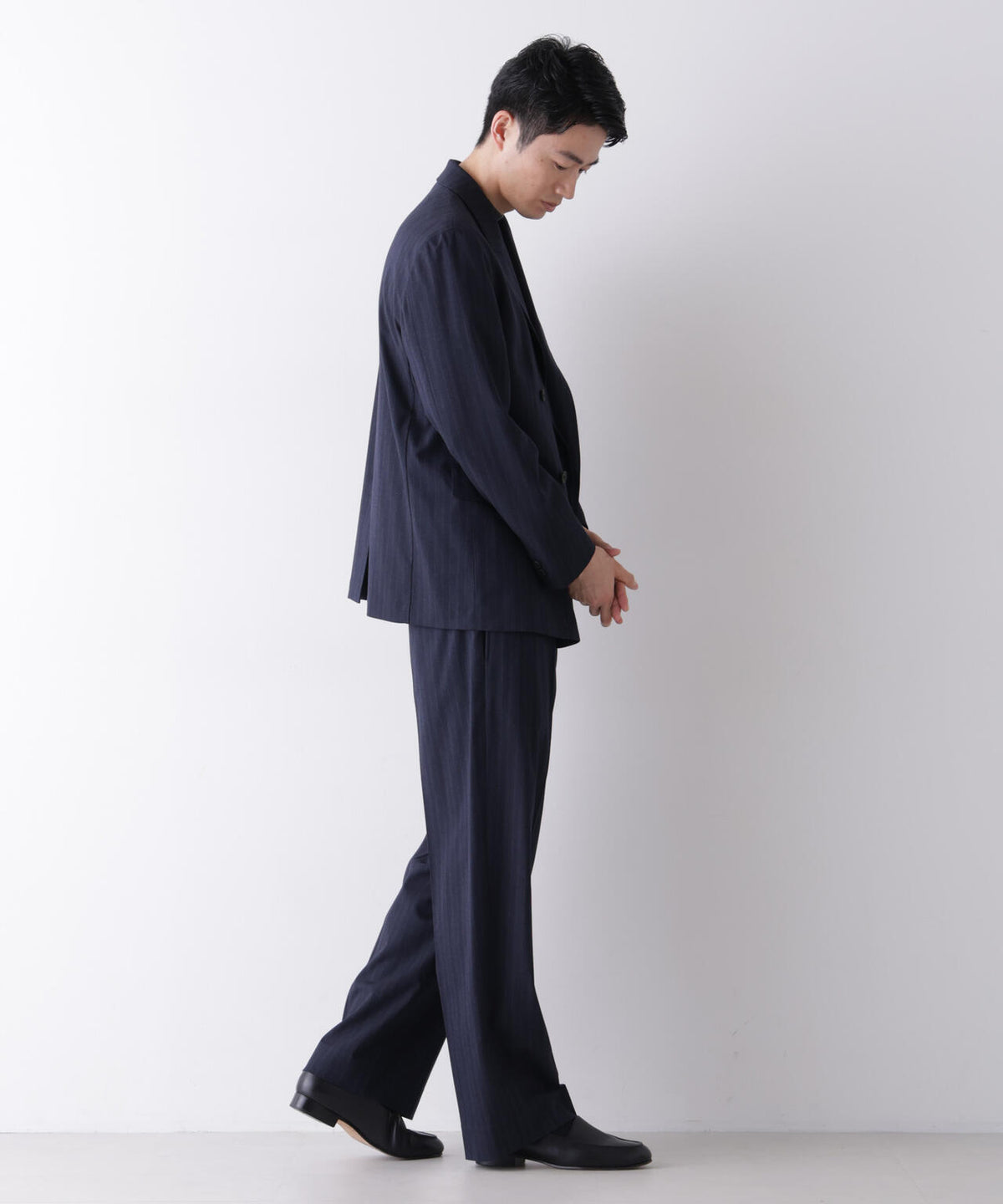 「DELEGANT」 ワンタックストレートトラウザーズ(セットアップ可)