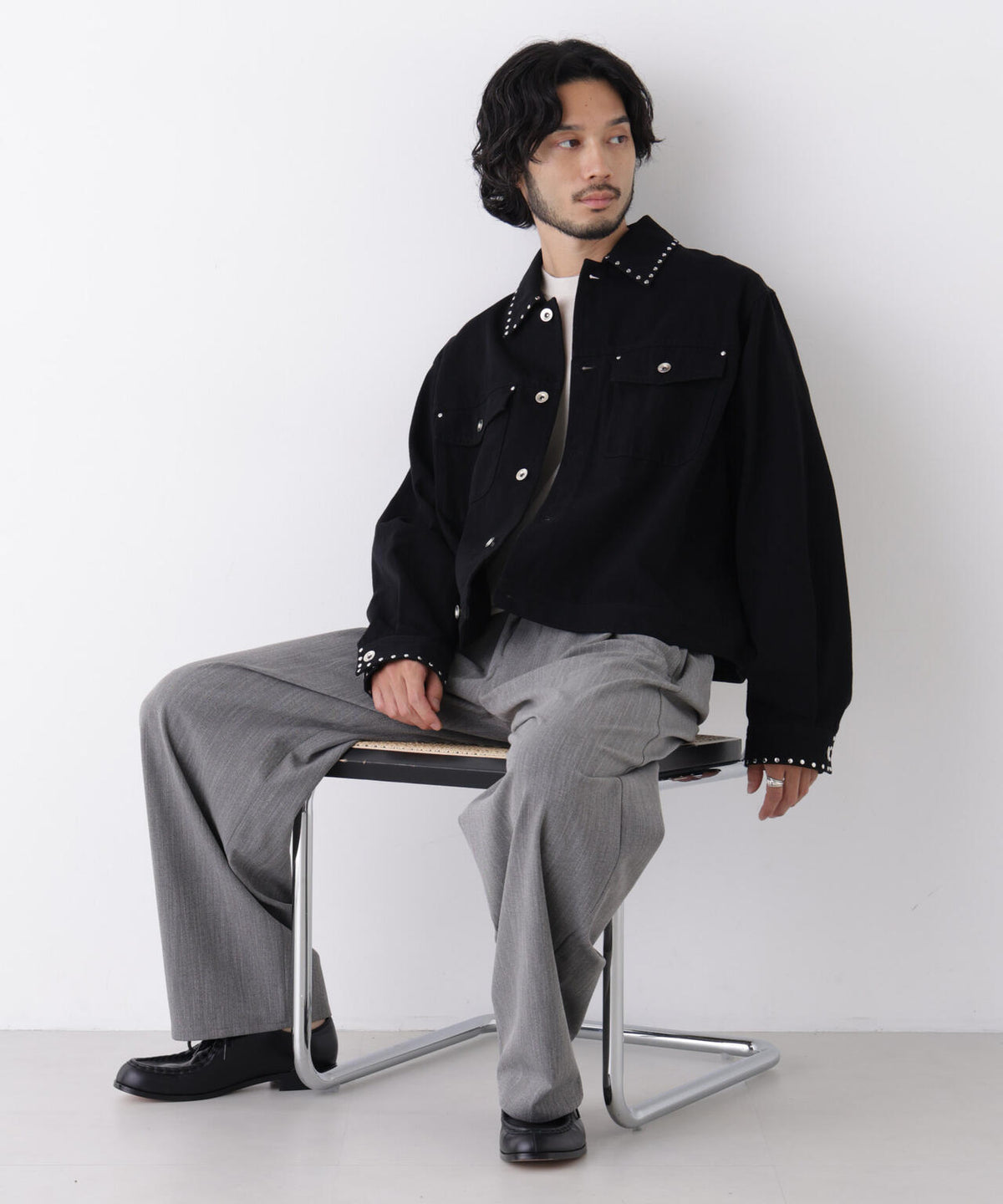 「DELEGANT」 バレルレッグイージーパンツ(セットアップ可)