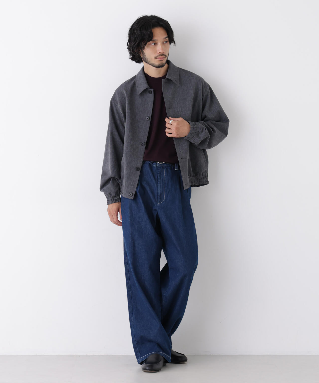 「OtoNANO」大人のワイドデニムパンツ