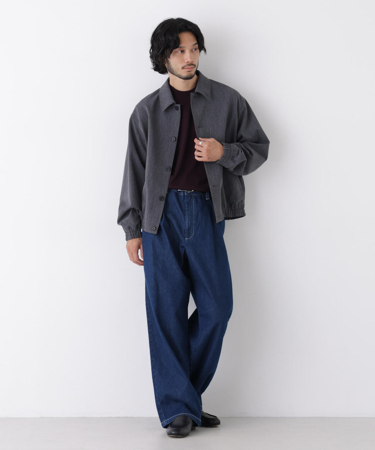 「OtoNANO」大人のワイドデニムパンツ