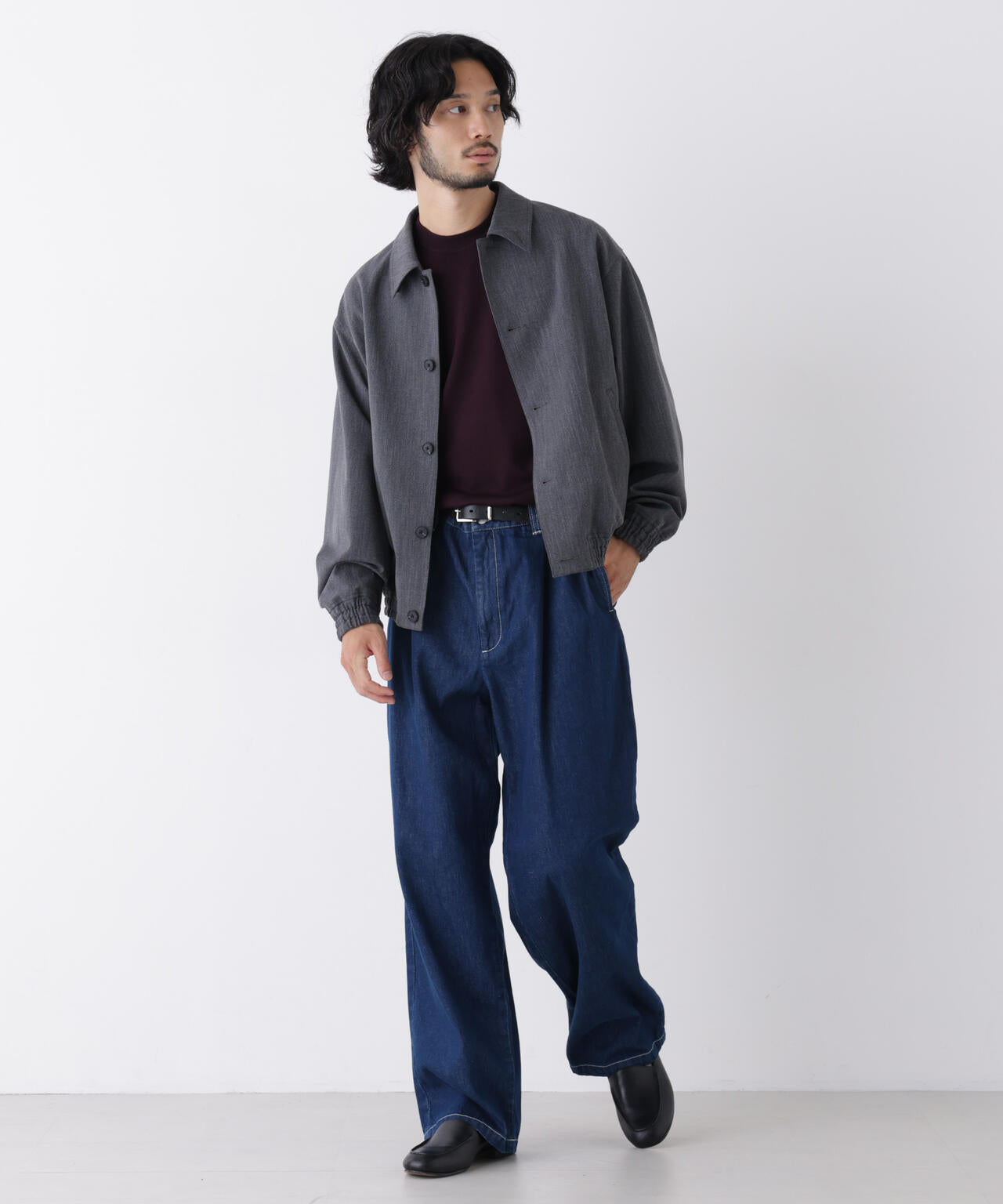 「OtoNANO」大人のワイドデニムパンツ