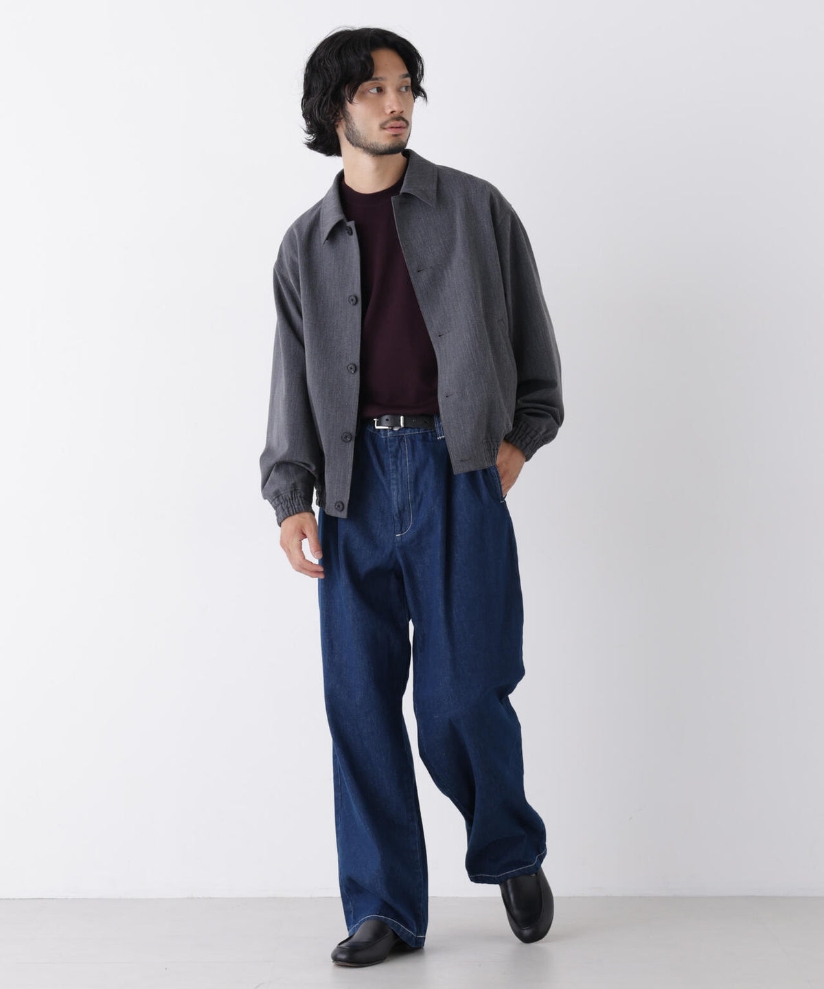 「OtoNANO」大人のワイドデニムパンツ