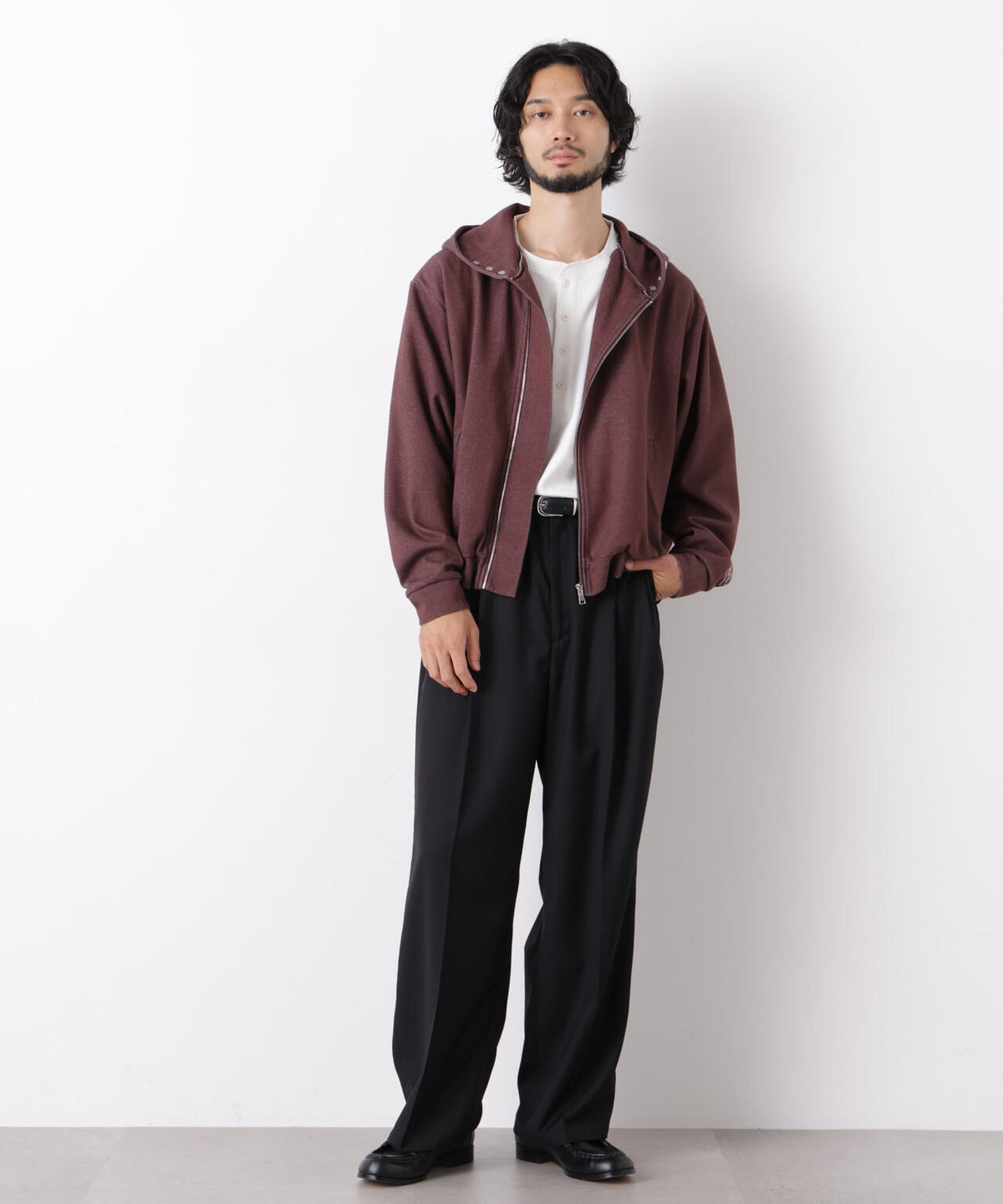 「OtoNANO」大人のワイドパンツ TRクリアツイルワイドイージーパンツ