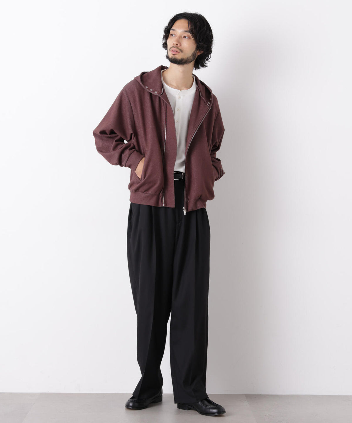 「OtoNANO」大人のワイドパンツ TRクリアツイルワイドイージーパンツ