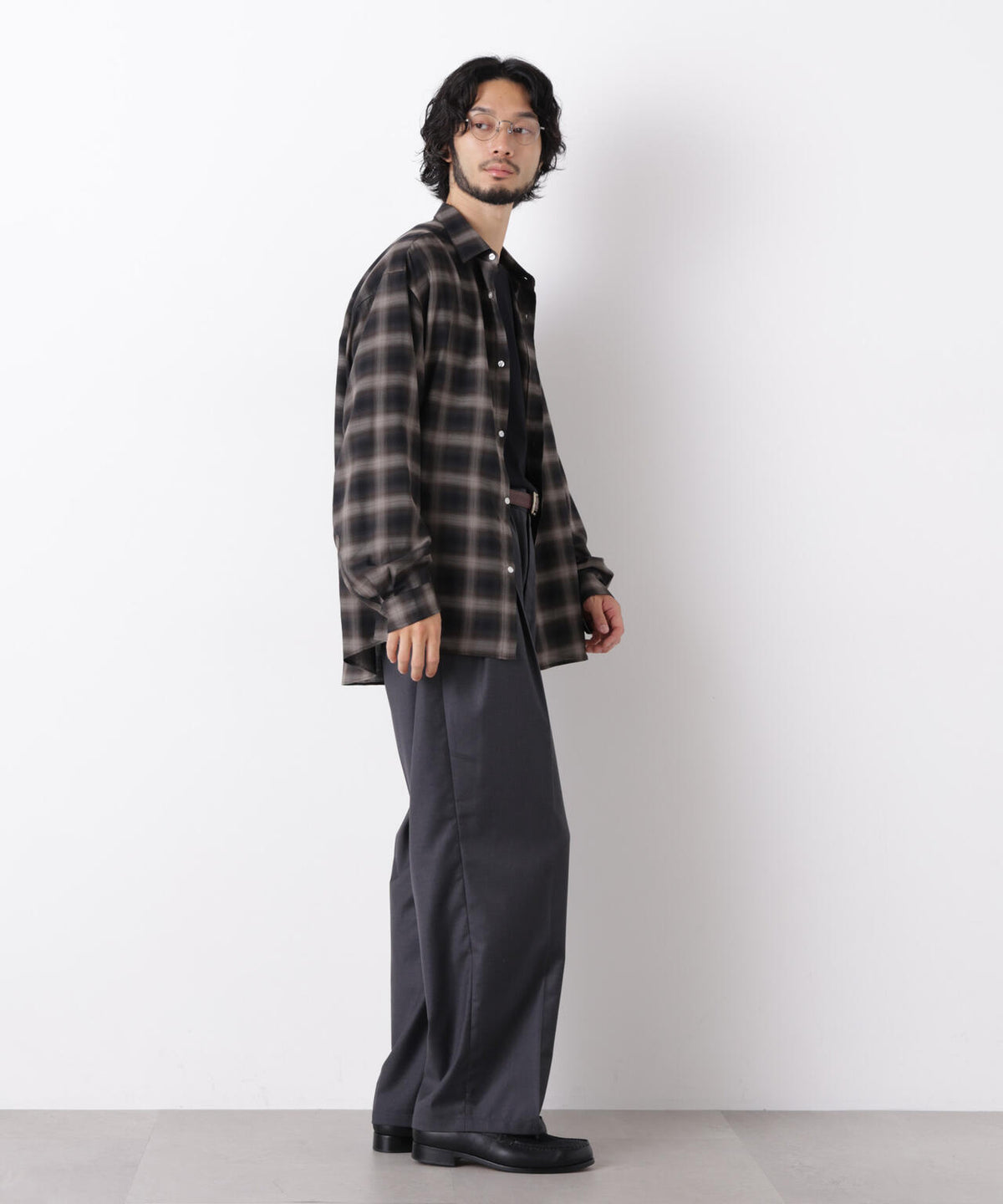 「OtoNANO」大人のワイドパンツ TRクリアツイルワイドイージーパンツ
