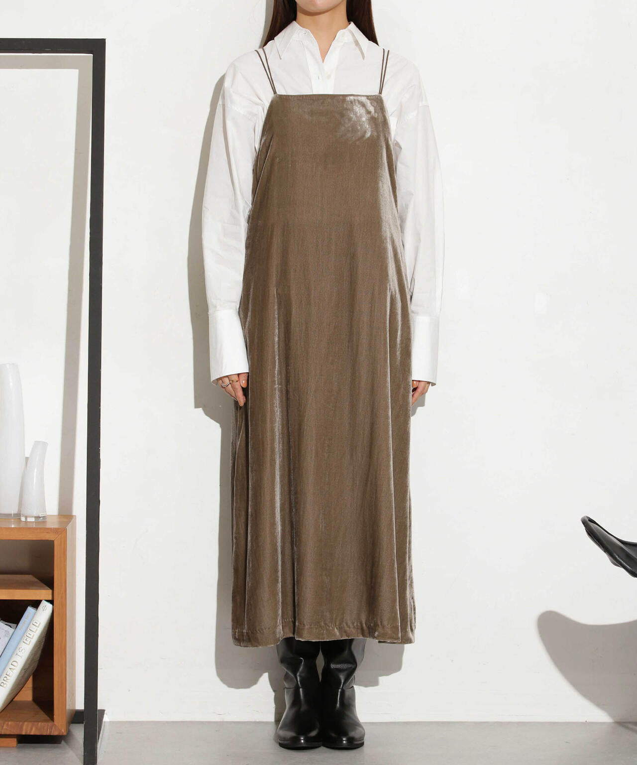 ベロアキャミワンピース