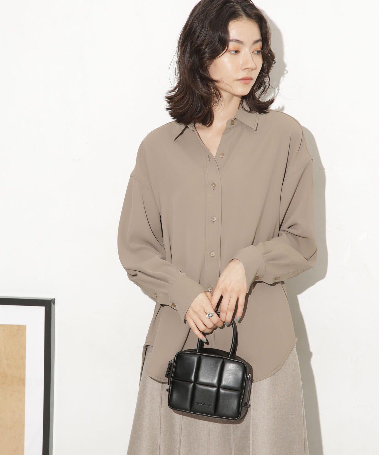 バッククロスドレープシャツ