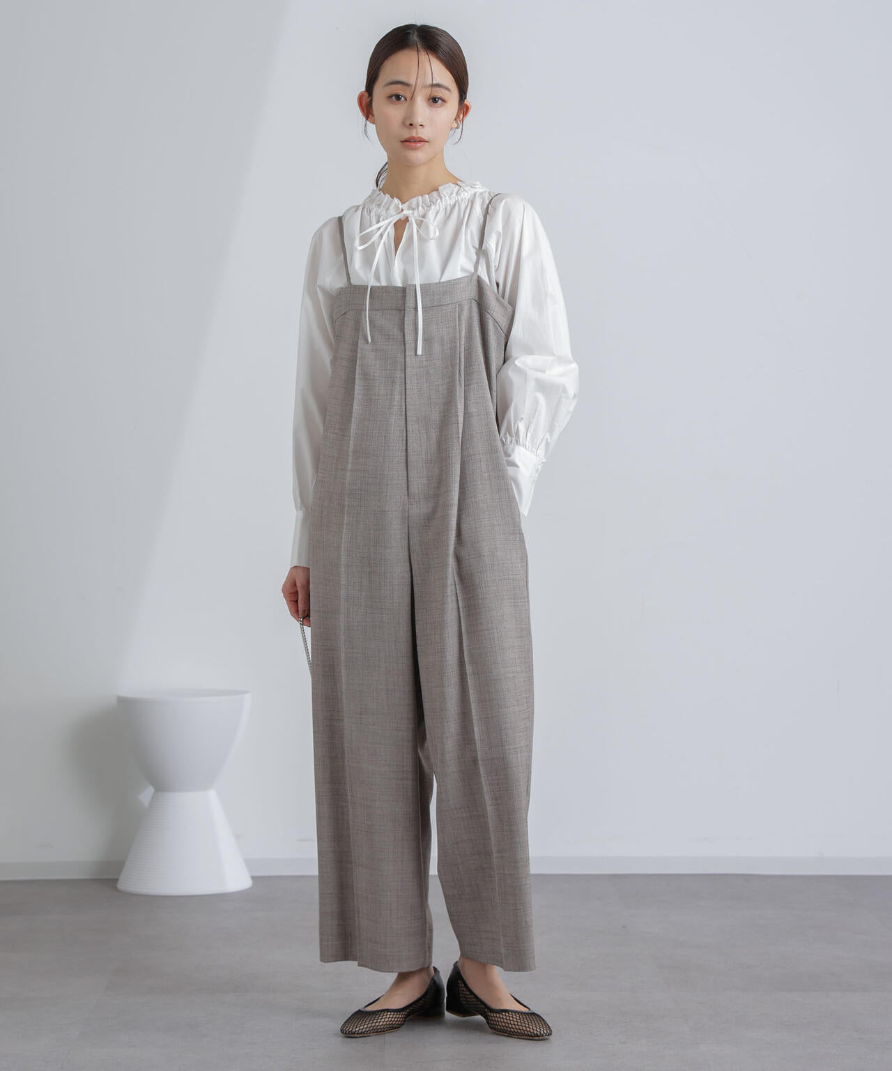 ハイウエストサロペットパンツ