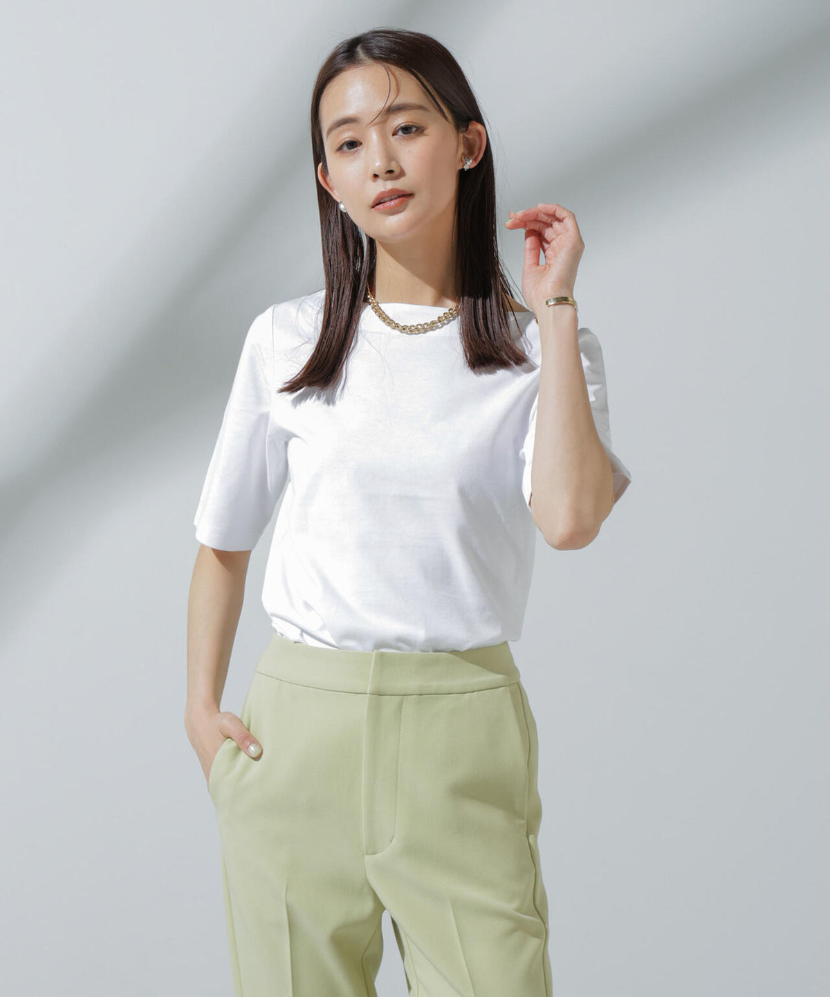 Anti Soaked(R) 汗染み防止 ボートネックTシャツ