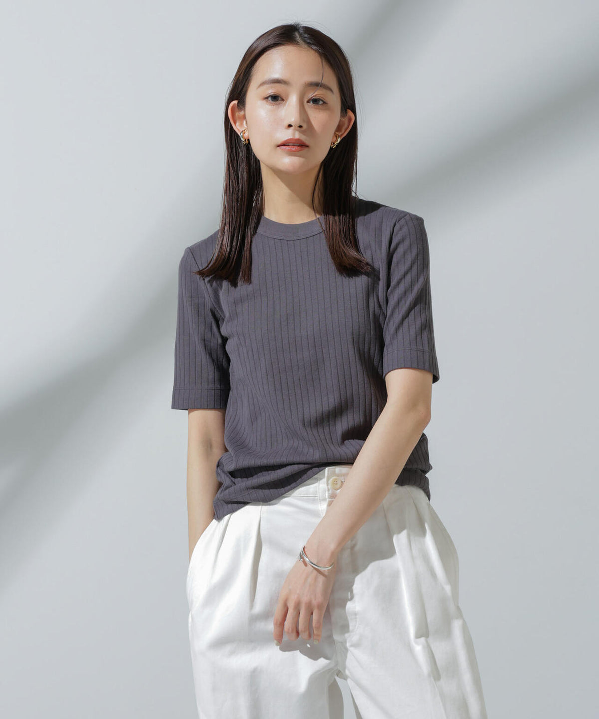 Anti Soaked(R) 汗染み防止 クルーネックリブTシャツ