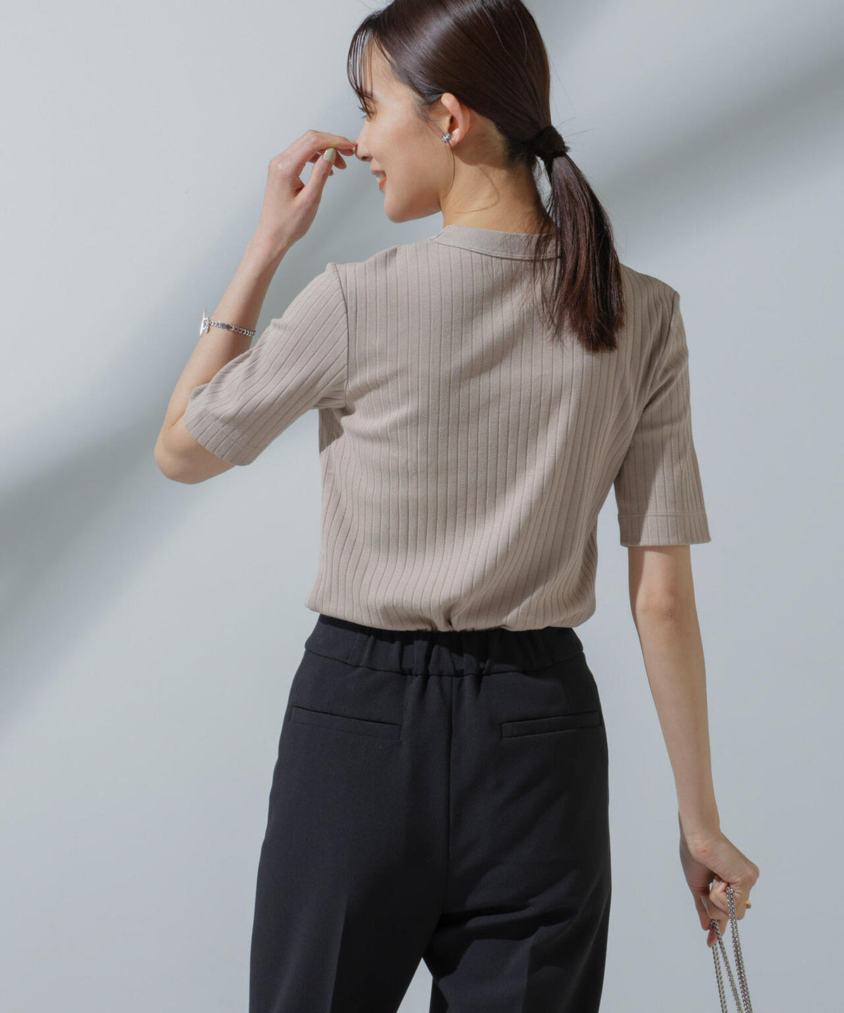 Anti Soaked(R) 汗染み防止 クルーネックリブTシャツ