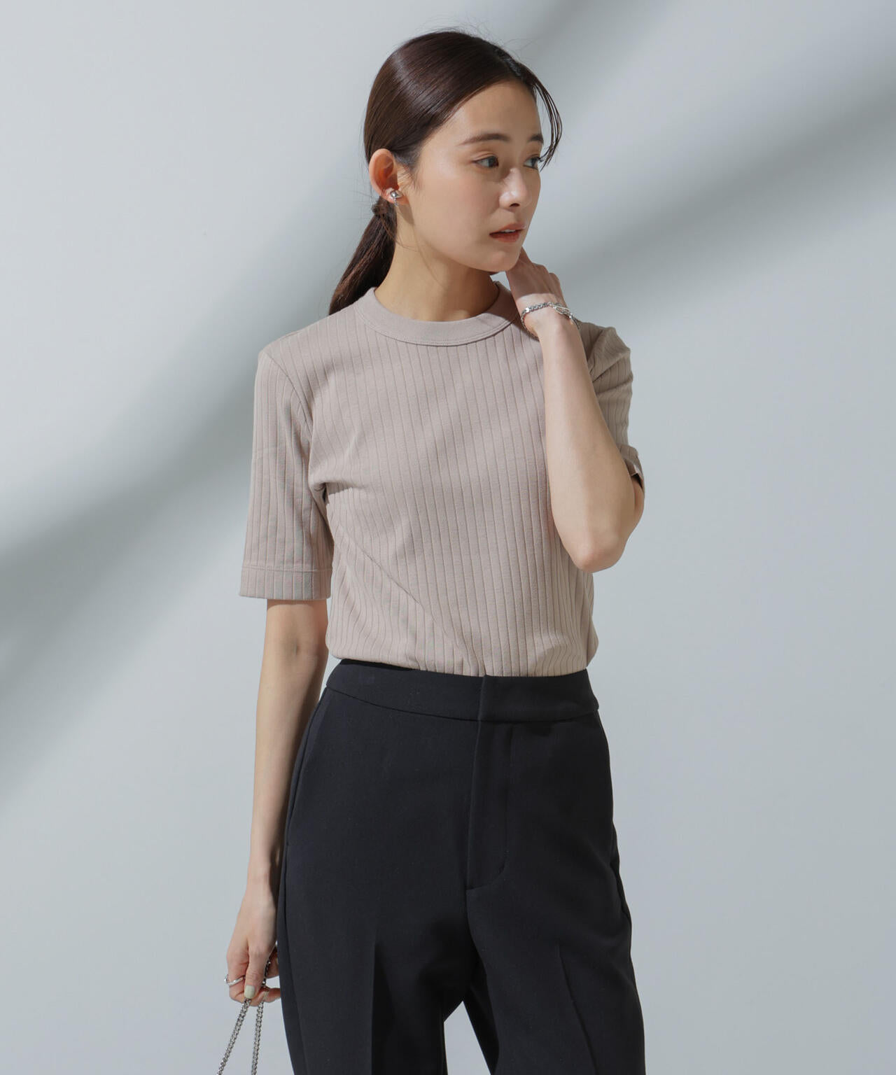 Anti Soaked(R) 汗染み防止 クルーネックリブTシャツ