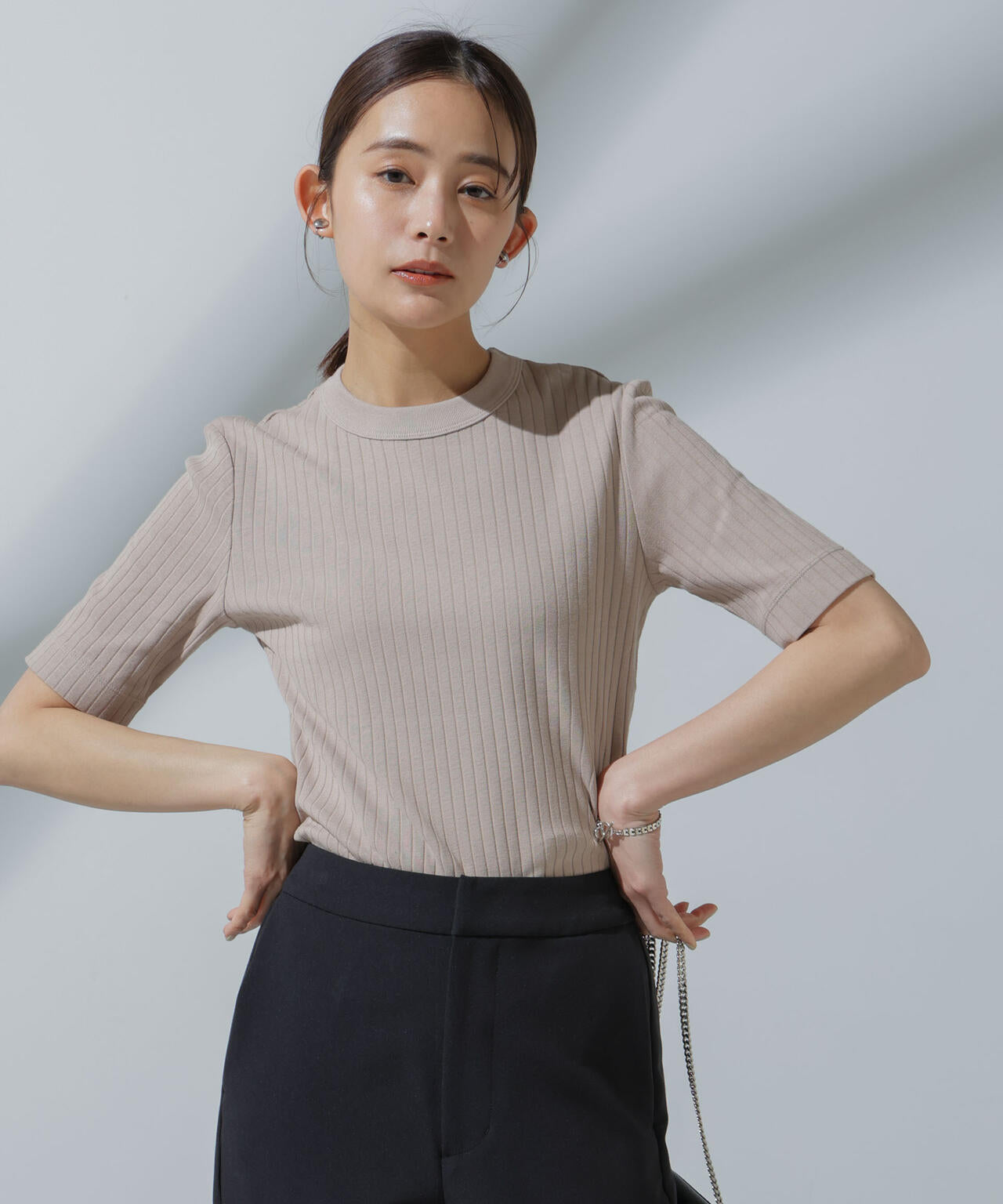 Anti Soaked(R) 汗染み防止 クルーネックリブTシャツ