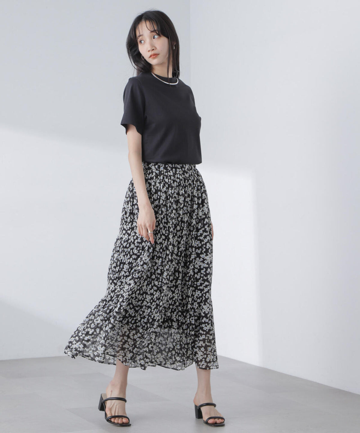 小花柄マジョリカプリーツスカート