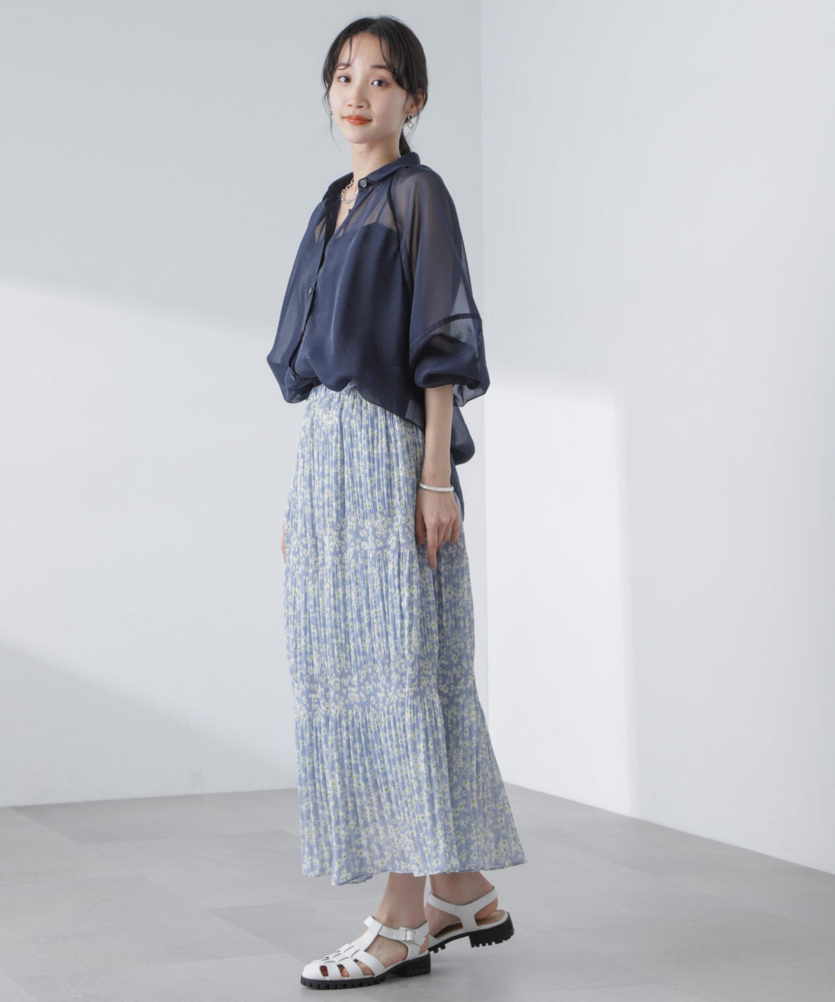 小花柄マジョリカプリーツスカート