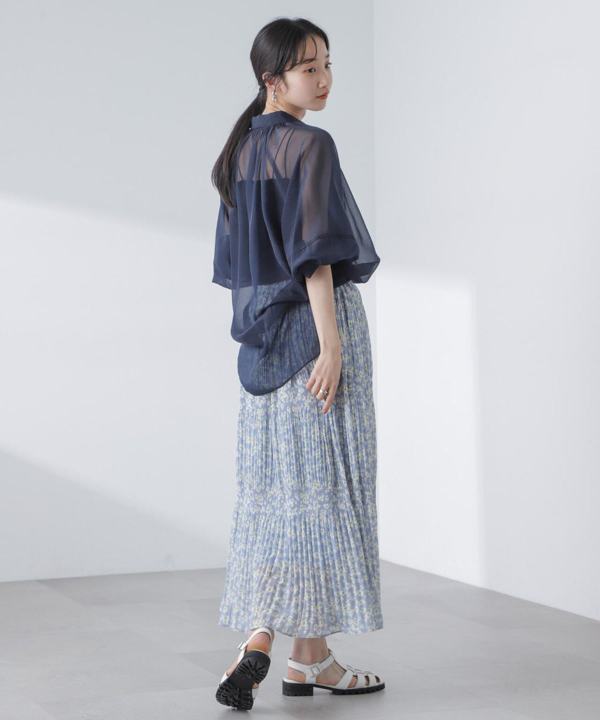 小花柄マジョリカプリーツスカート