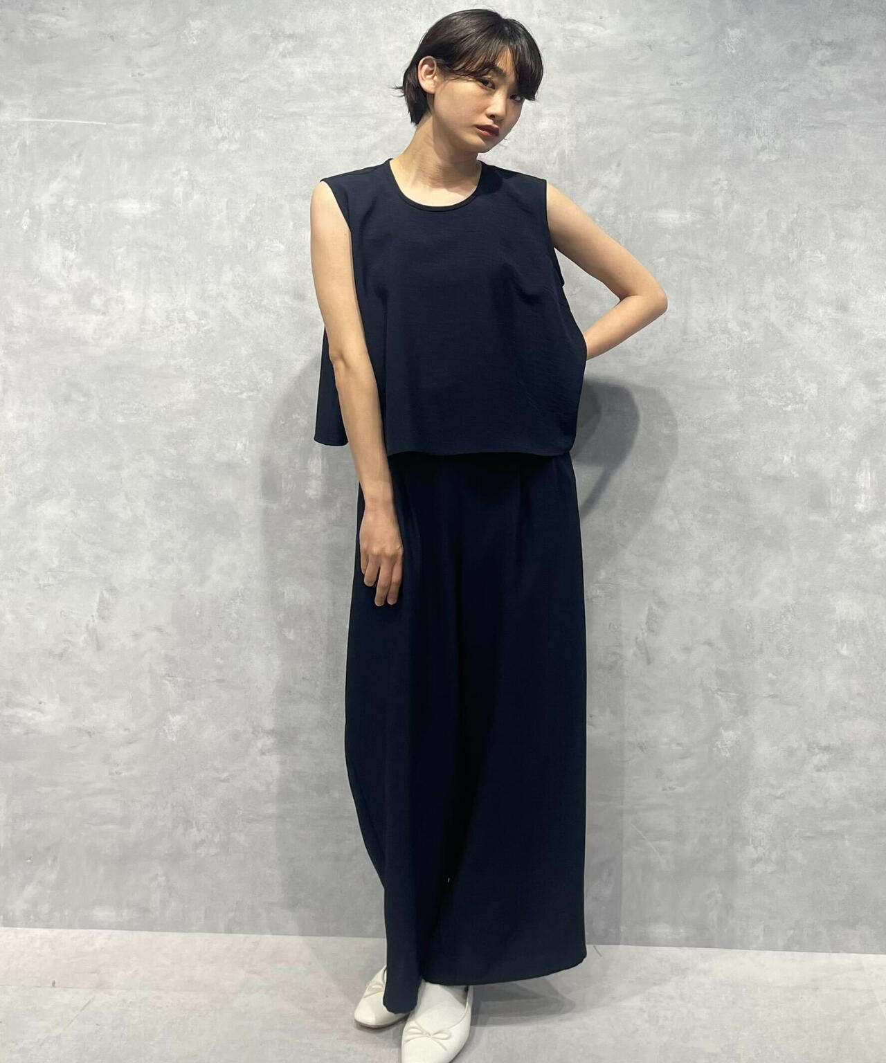 トップス×ワイドパンツセットアップ