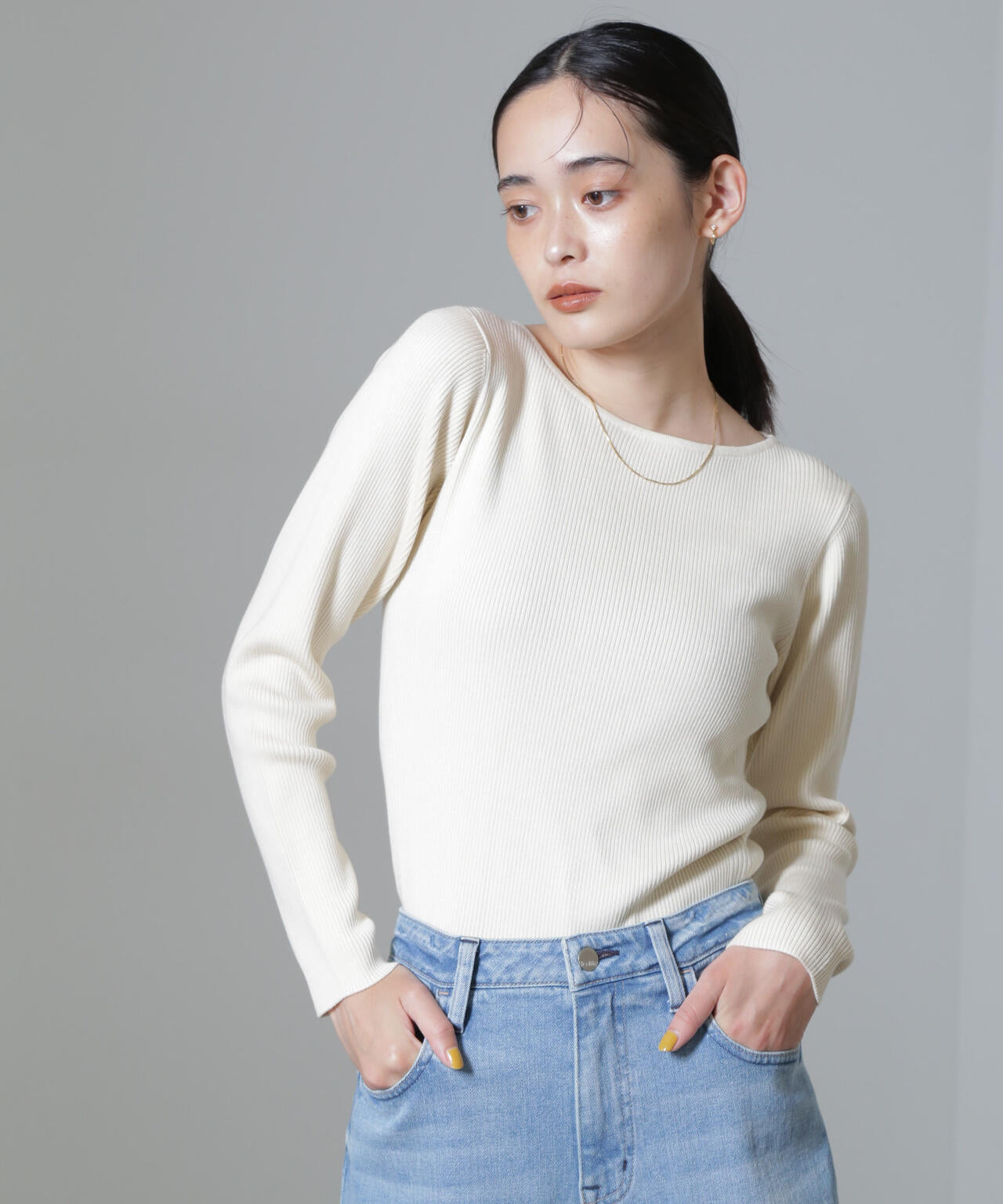 CICA&UVカット加工リブニット