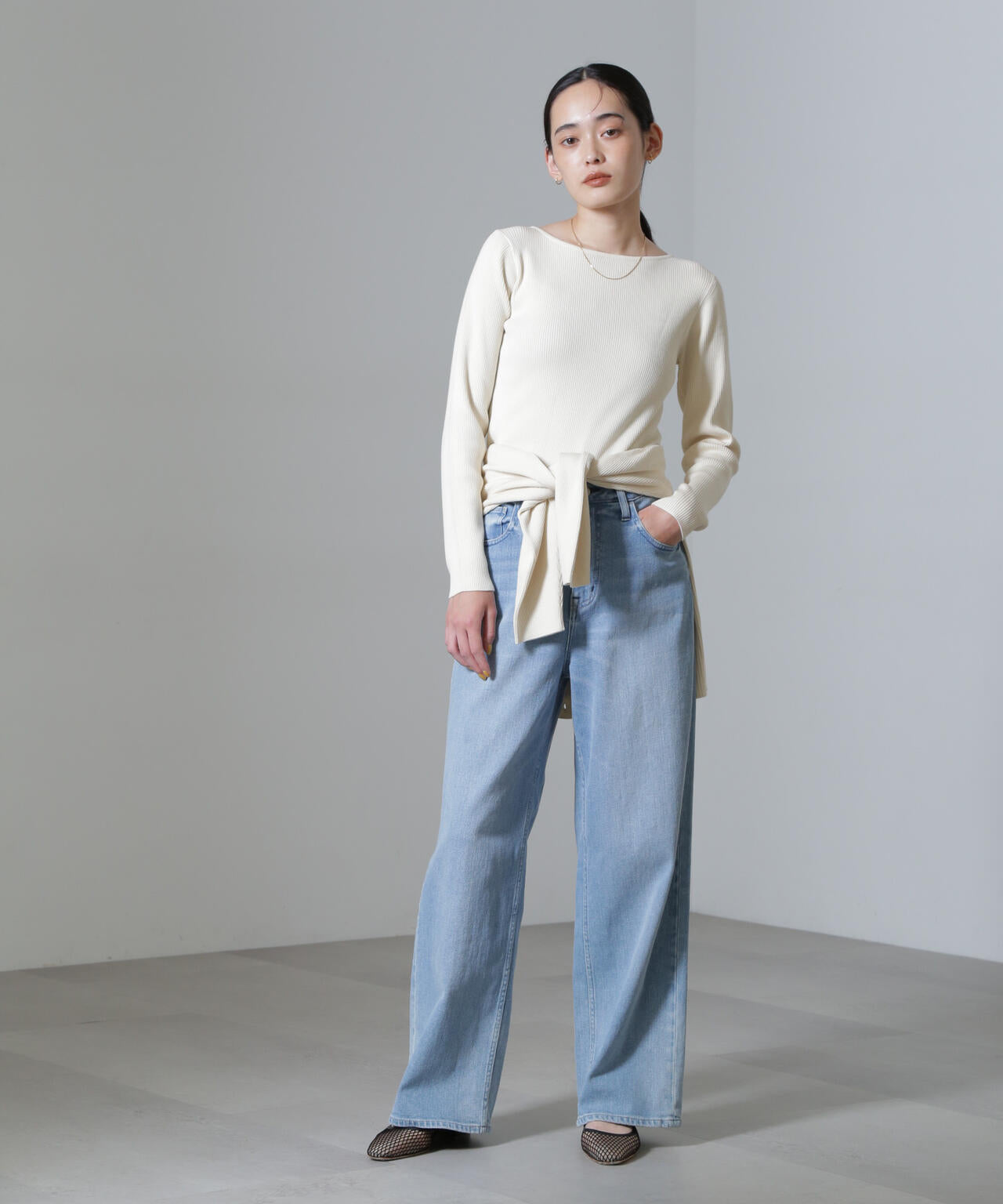 CICA&UVカット加工リブニット