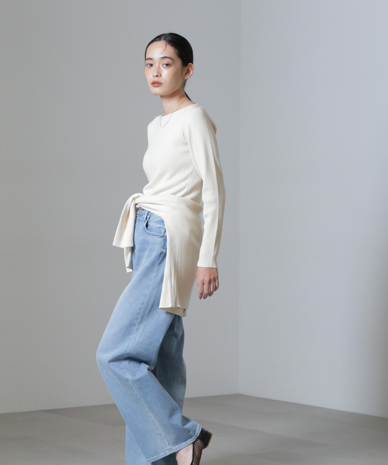 CICA&UVカット加工リブニット