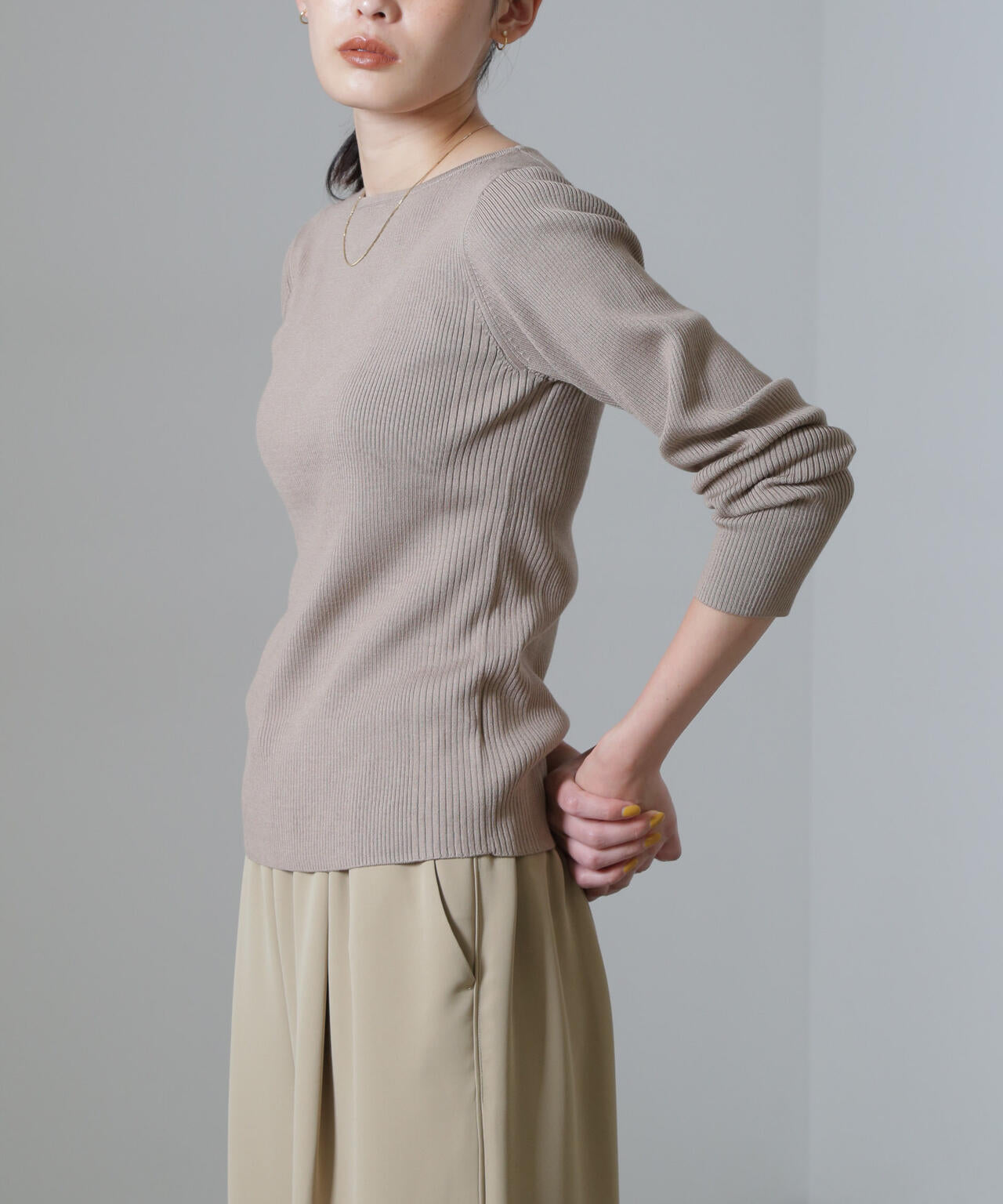 CICA&UVカット加工リブニット