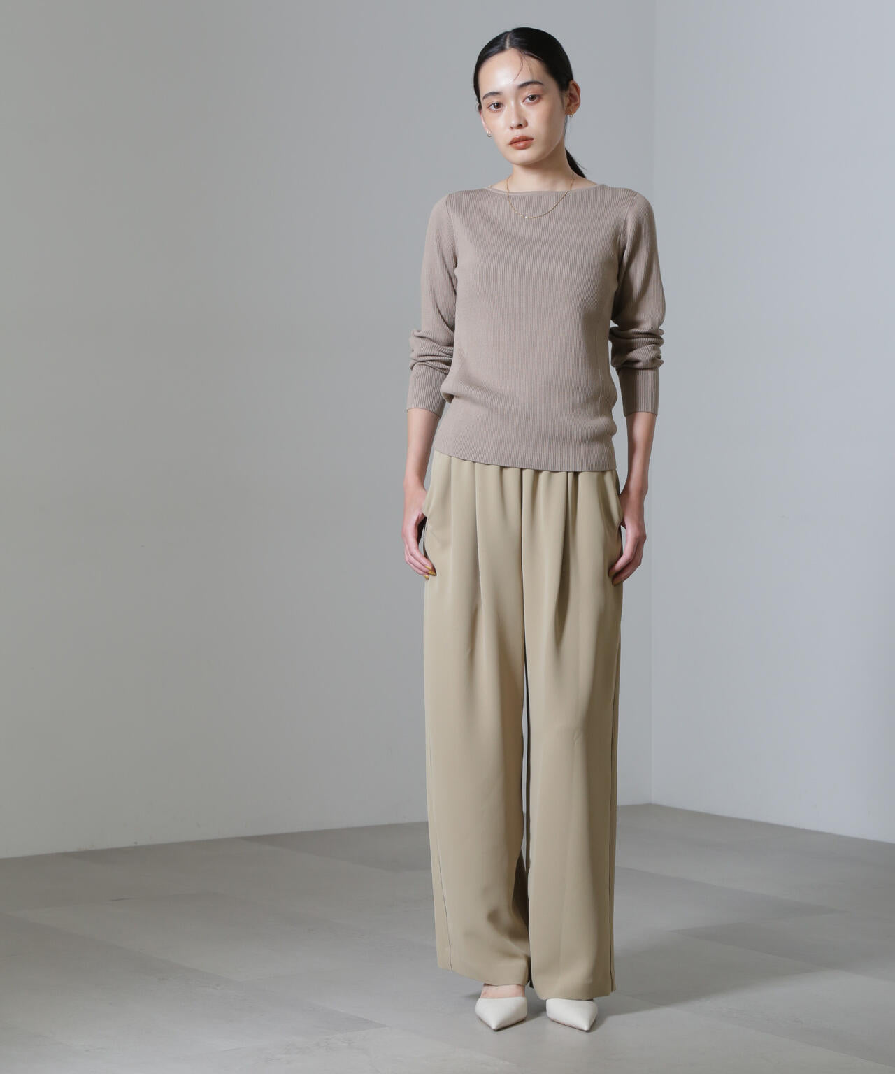 CICA&UVカット加工リブニット
