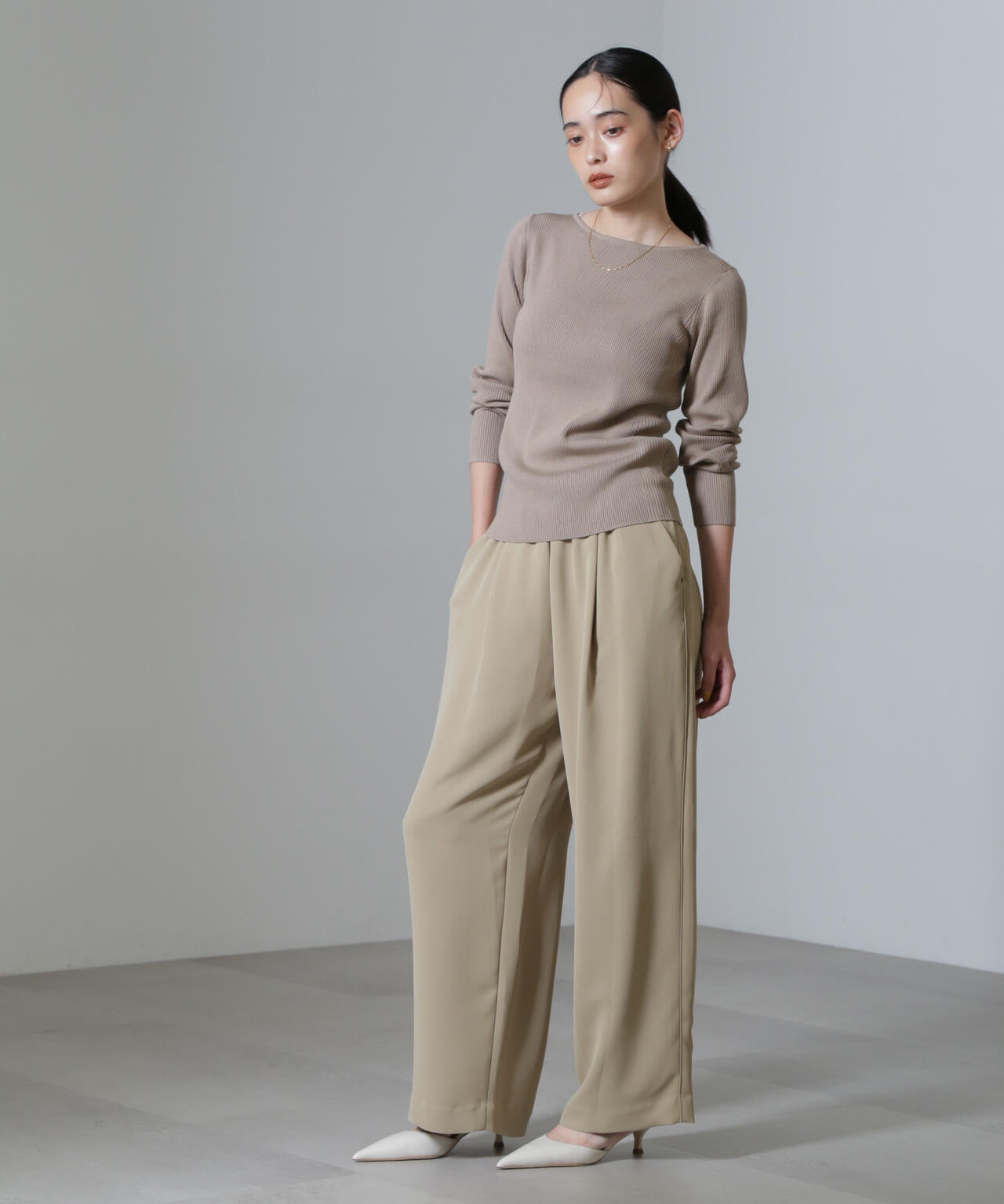 CICA&UVカット加工リブニット
