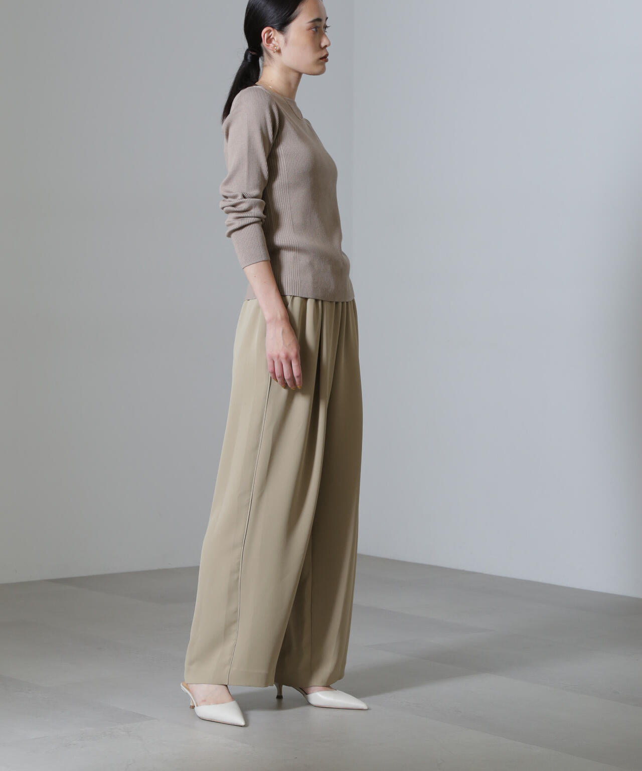 CICA&UVカット加工リブニット
