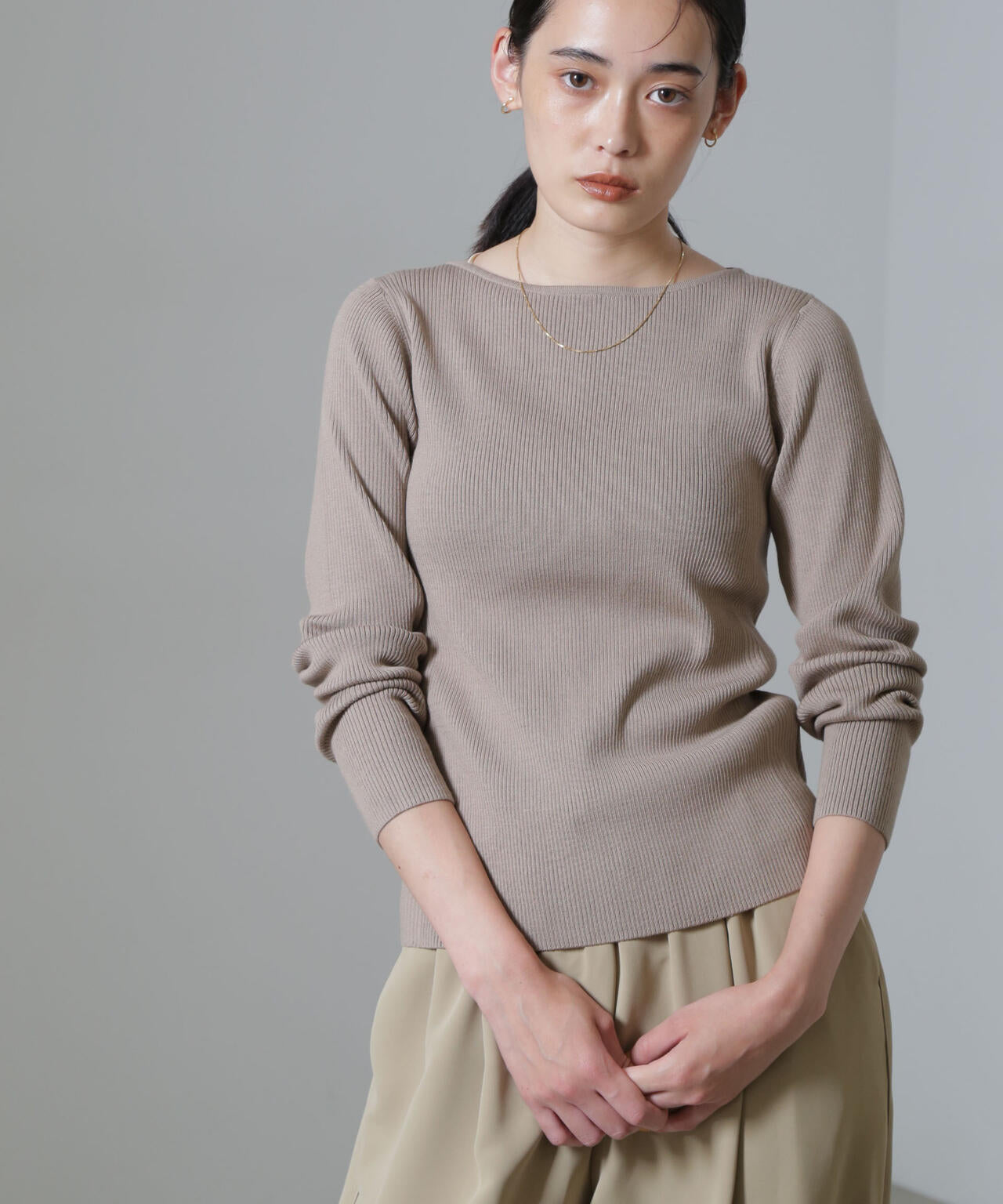 CICA&UVカット加工リブニット