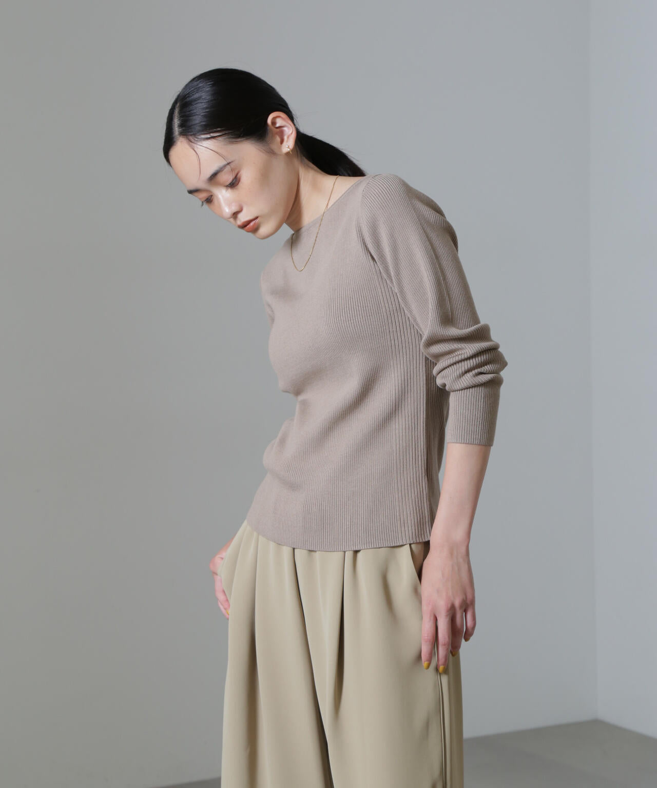 CICA&UVカット加工リブニット