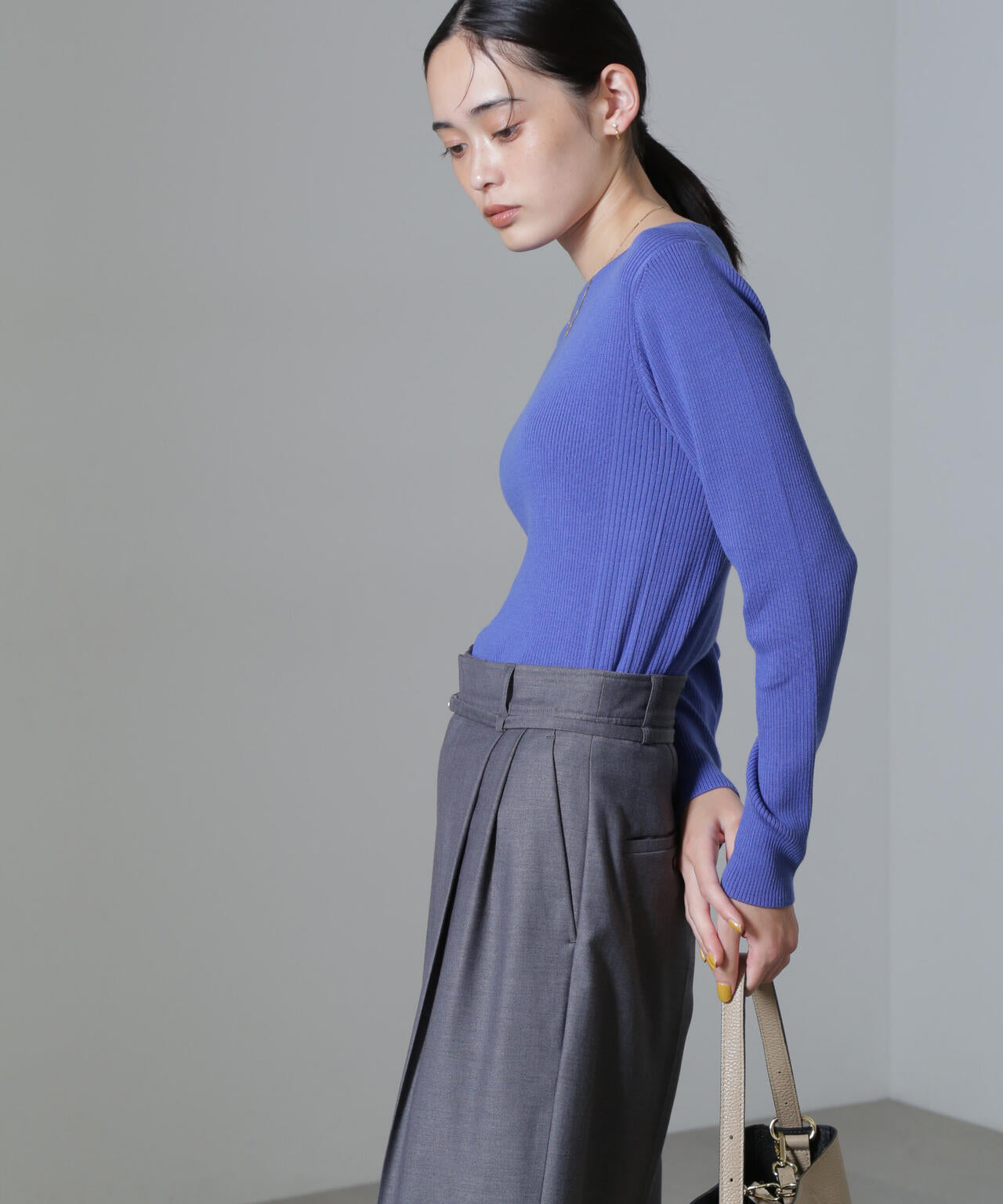 CICA&UVカット加工リブニット