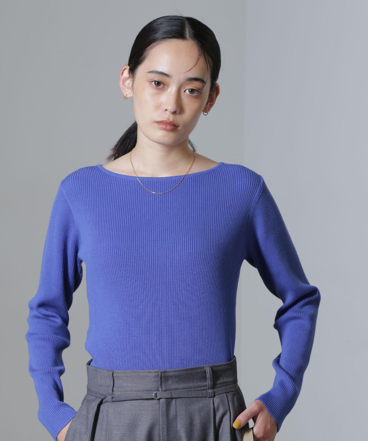 CICA&UVカット加工リブニット