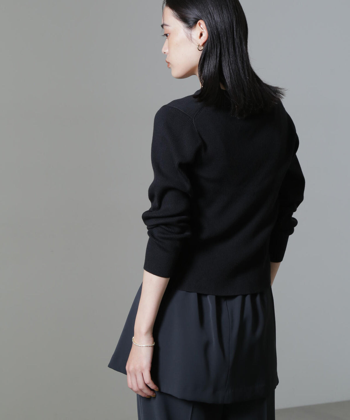 CICA&UVカット加工Vネックリブカーディガン