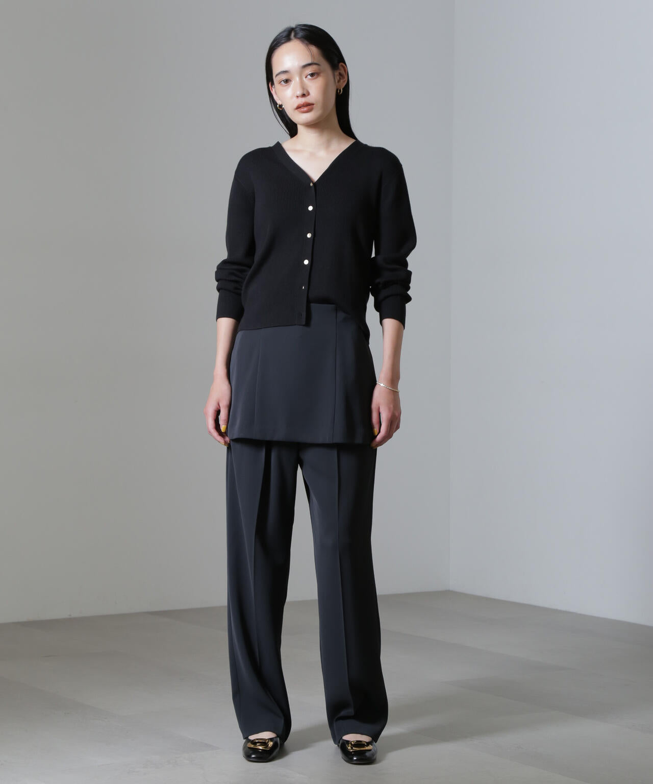 CICA&UVカット加工Vネックリブカーディガン