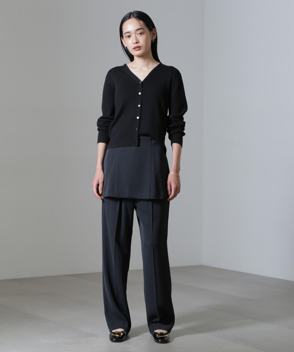 CICA&UVカット加工Vネックリブカーディガン