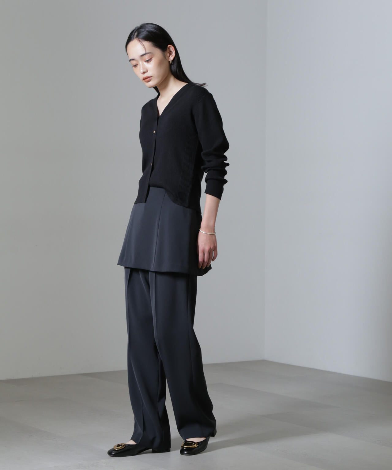 CICA&UVカット加工Vネックリブカーディガン