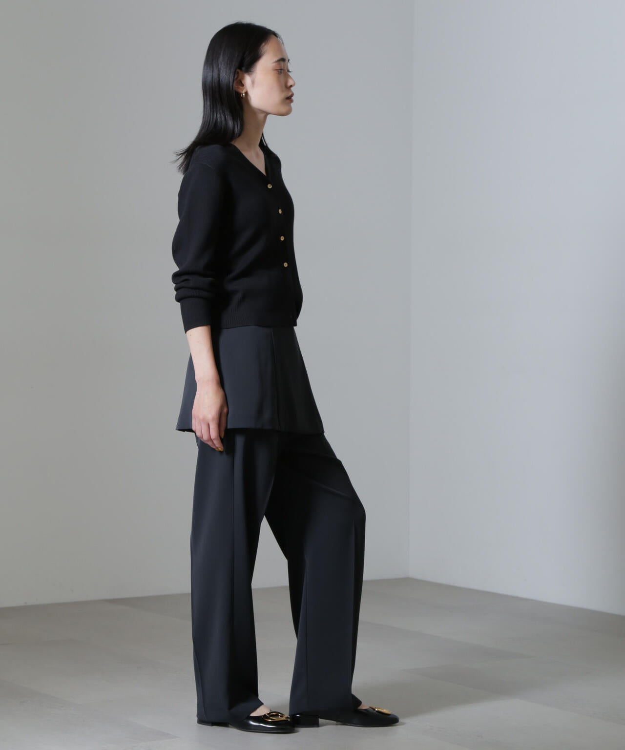 CICA&UVカット加工Vネックリブカーディガン
