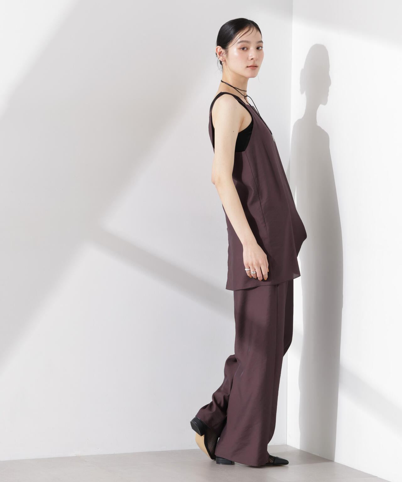 ダブルストラップミディキャミ(セットアップ可)