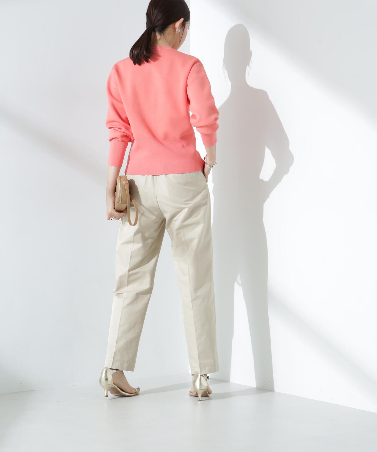 ダブルジャガードクルーネックニットカーディガン