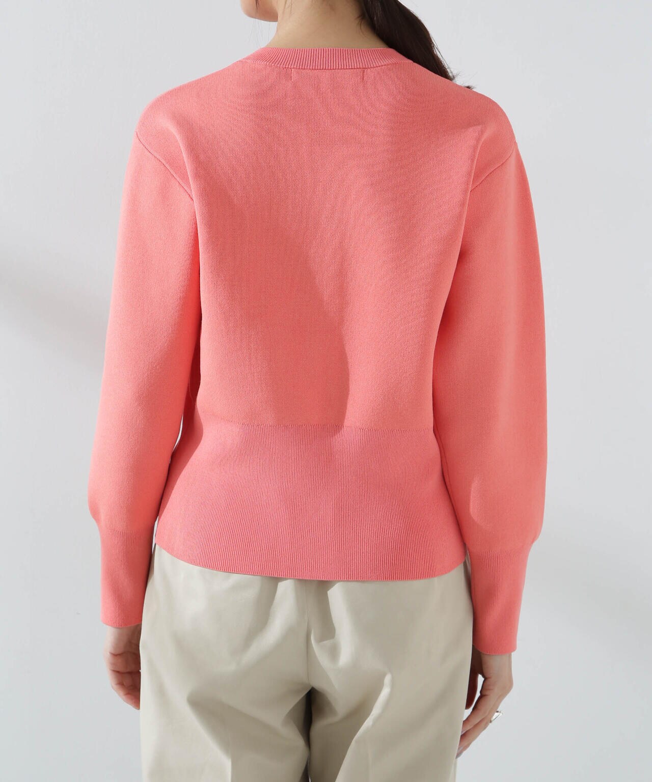 ダブルジャガードクルーネックニットカーディガン