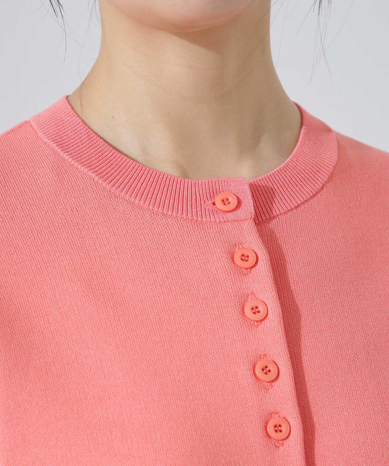 ダブルジャガードクルーネックニットカーディガン