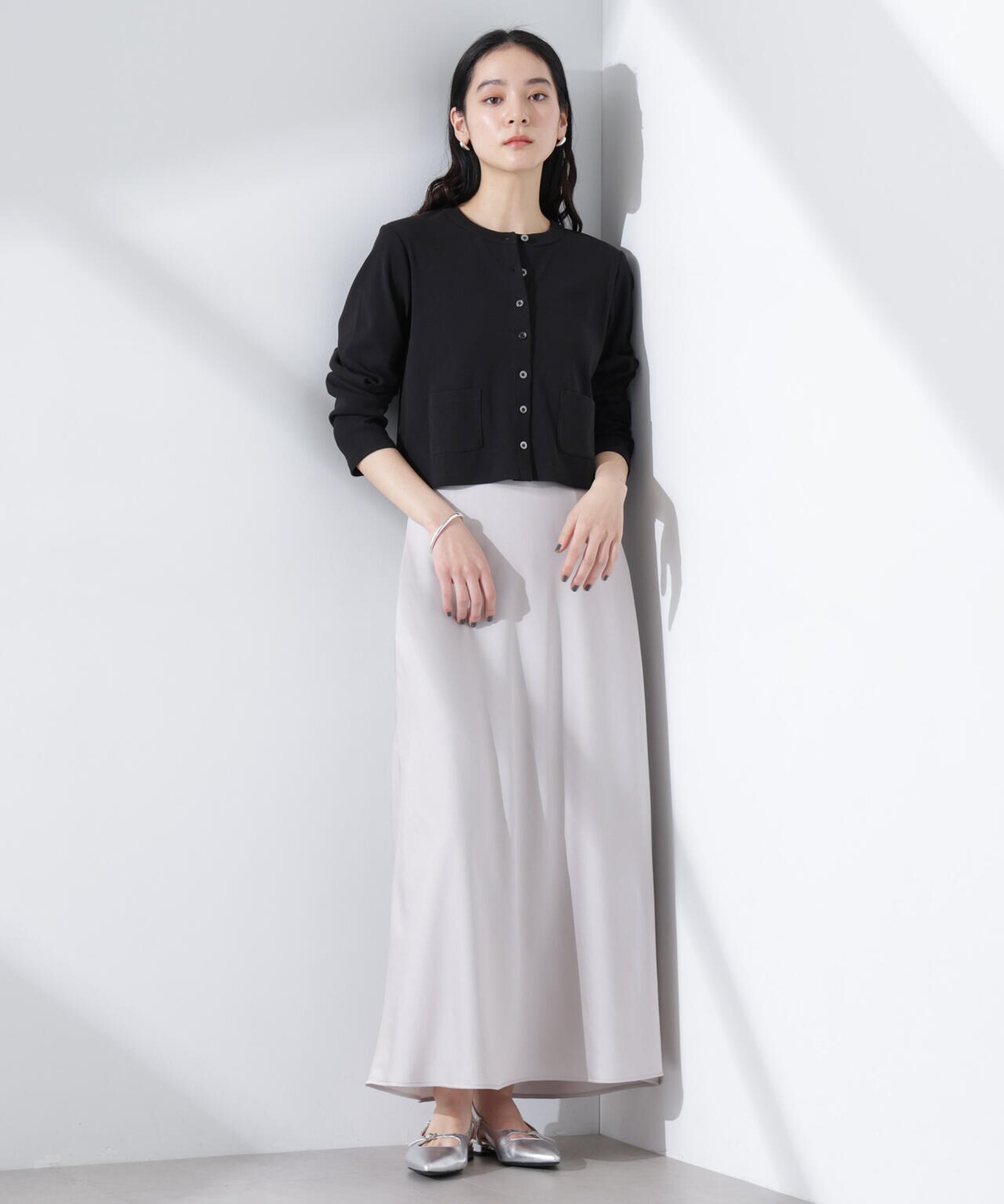 強撚コットンコンパクトカーディガン