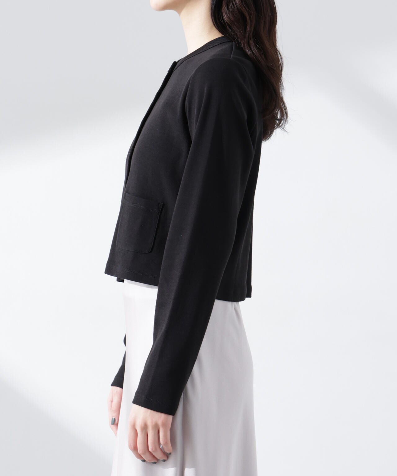 強撚コットンコンパクトカーディガン