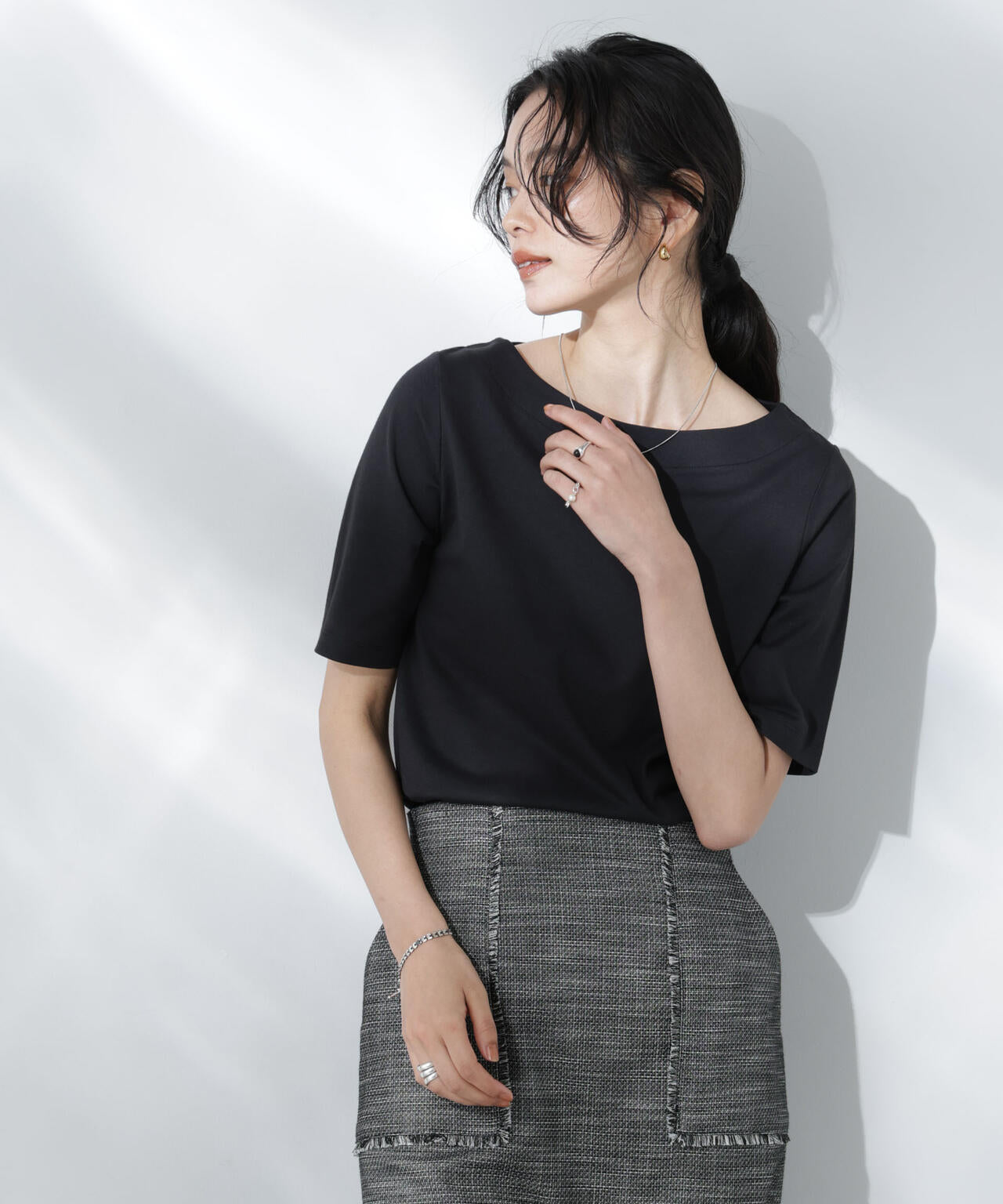 Anti Soaked(R) 汗染み防止ボートネックTシャツ