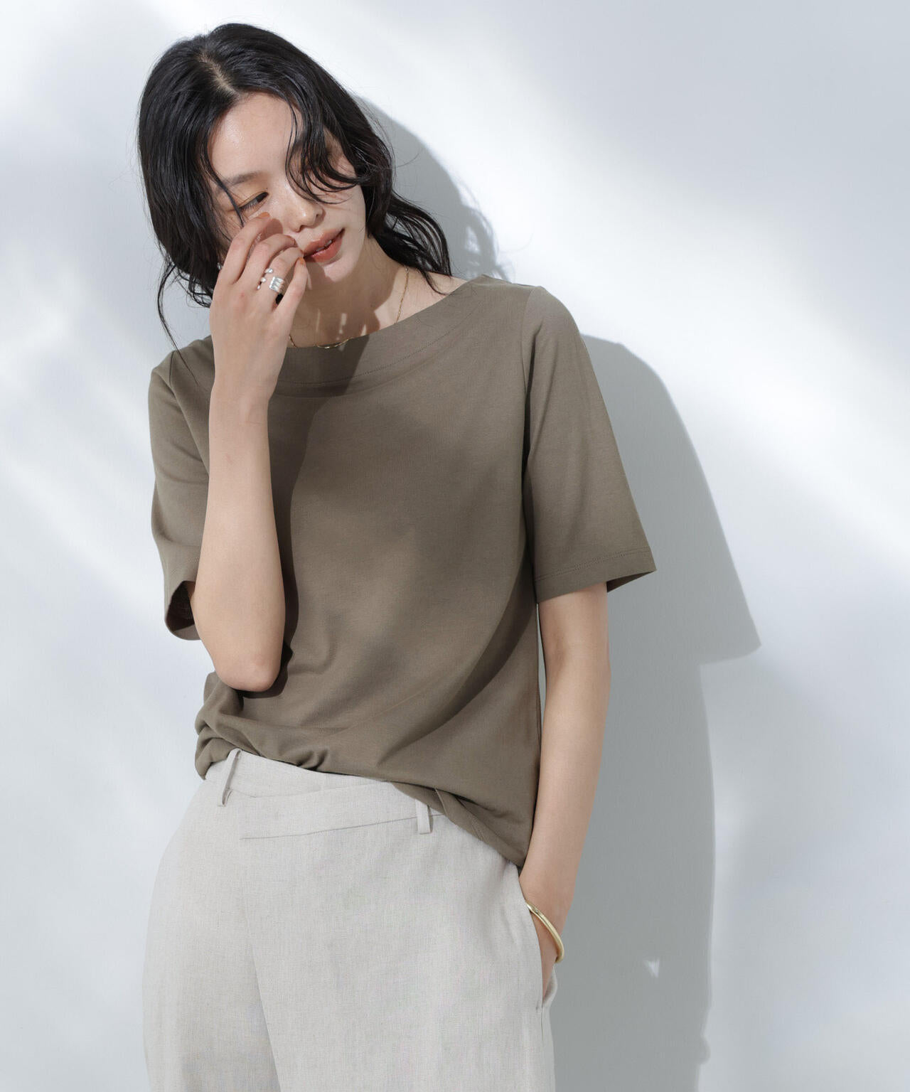 Anti Soaked(R) 汗染み防止ボートネックTシャツ